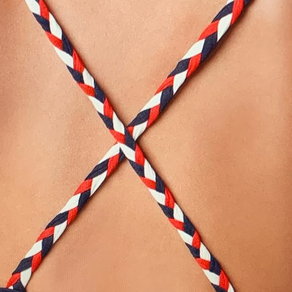 NWT Color block maxi dress with braided crisscross straps extra small - Picture 4 of 6